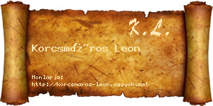 Korcsmáros Leon névjegykártya